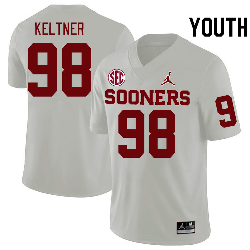 Youth #98 Tyler Keltner Oklahoma Sooners 2024 SEC Conference College Football Jerseys-White